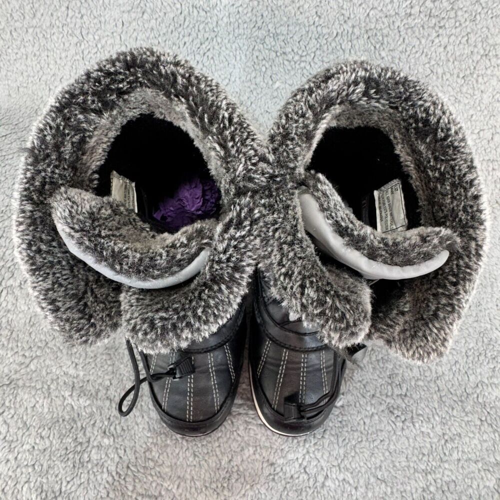 Sporto Liz Mid-Calf Black Winter Boots Women 6W Zippered Closure Tassel Faux Fur - Picture 8 of 11